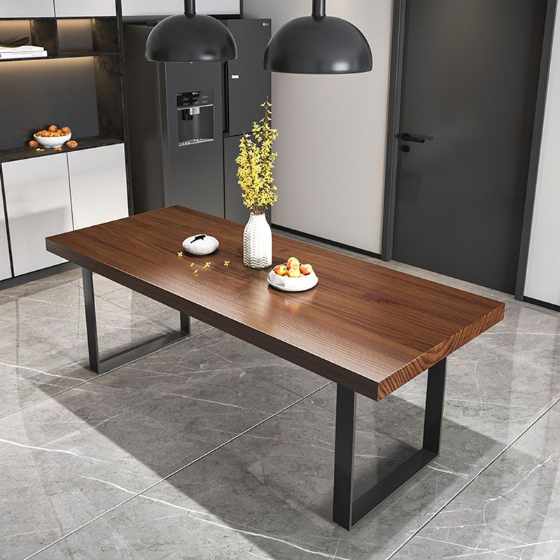 1/2/3/5/7 Pieces Brown Dining Room Set Industrial Style Solid Wood Furniture