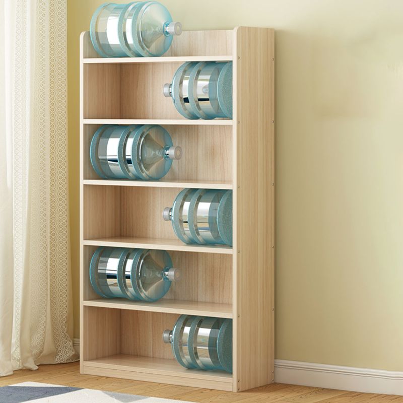 Modern Floor Shelf Bookcase Closed Back Wood Book Shelf for Home