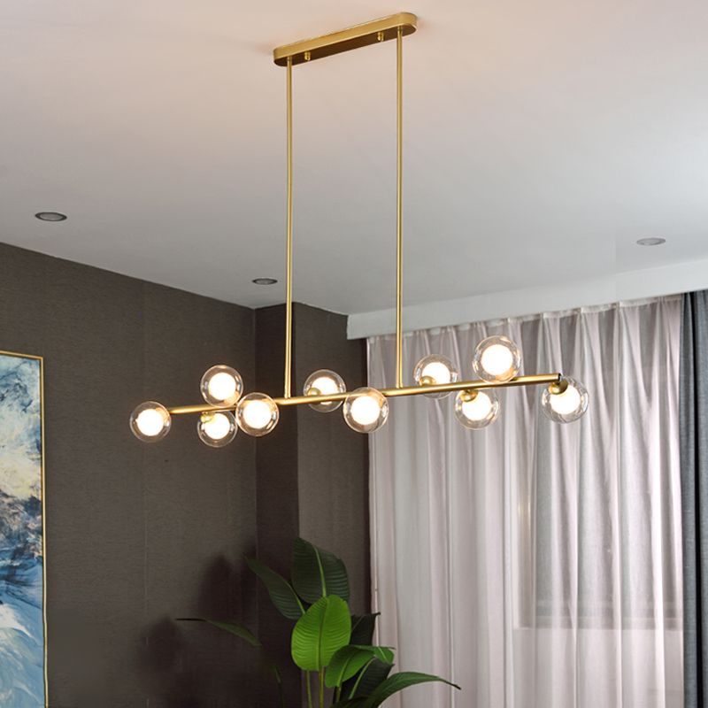 Nordic Modern Island Lighting Glass Chandelier Light Fixture for Dining Room