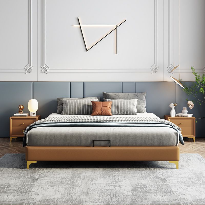 84.65 inch Wide Mid-century Bed Frame Solid Wood Platform Bed Frame