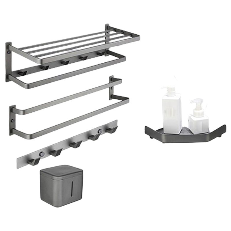 Modern Grey Bath Hardware Set Towel Bar Paper Holder Bathroom Accessory Kit