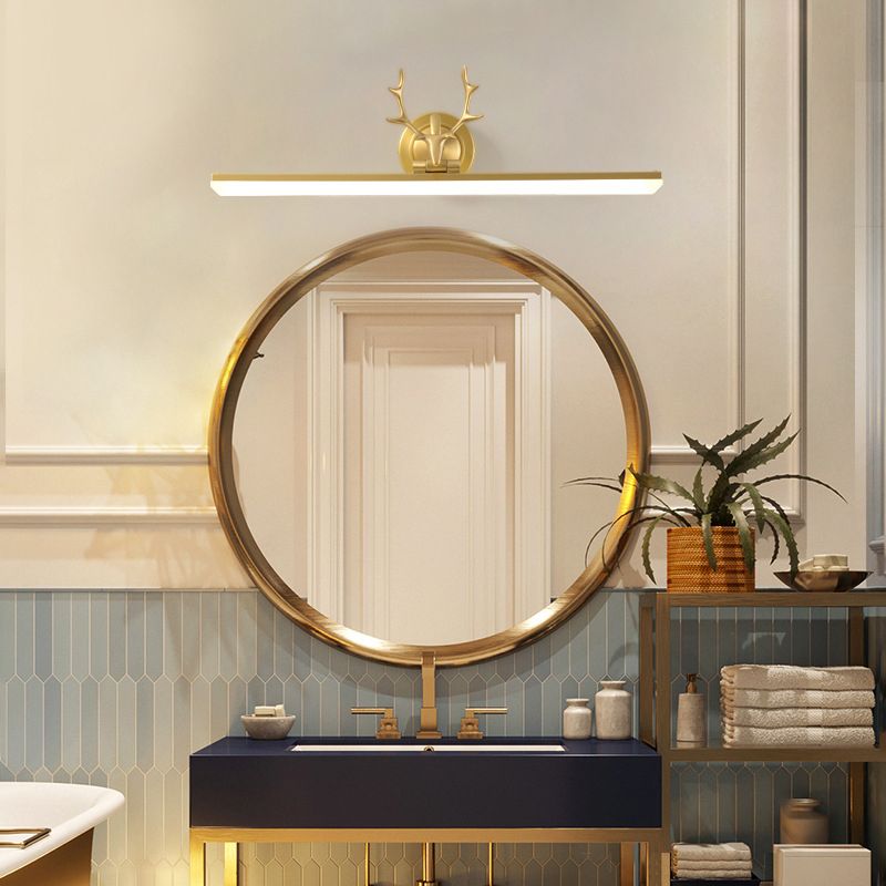 Koper LED lineaire wandkandel in moderne luxe stijl acryl wandlicht met gewei decoratie