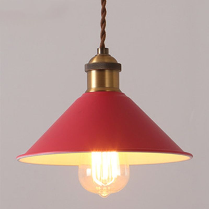 Cone Pendant Light Fixture Macaron Iron Hanging Pendant Lights for Restaurant