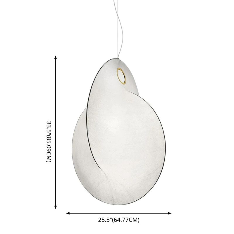 Onregelmatige gevormde zijderupsen hanglamp 1-licht hedendaagse stijl eenvoud hangend licht in het wit