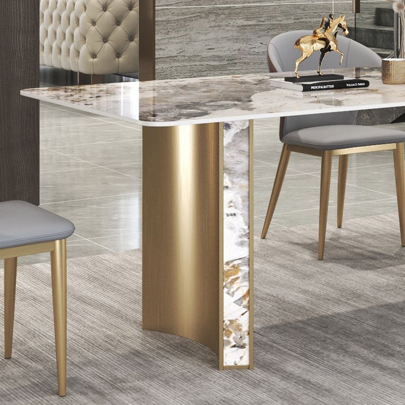 Luxurious Sintered Stone Top Dining Set Rectangle 1/3/4/5/7 Pieces Dining Room Table Set