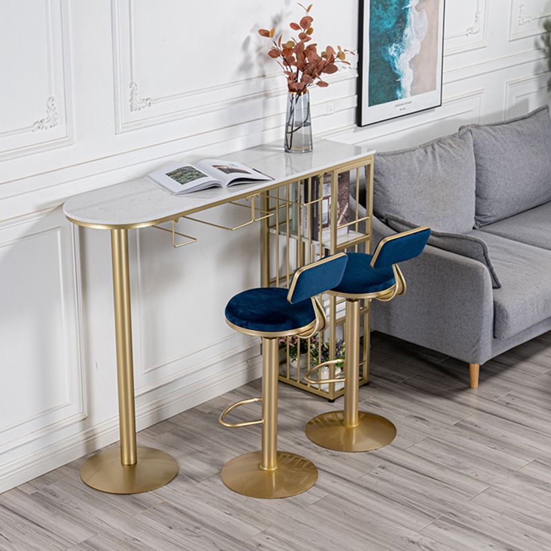 Specialty Indoor Bar Table White Modern Pub Table with Metal Storage