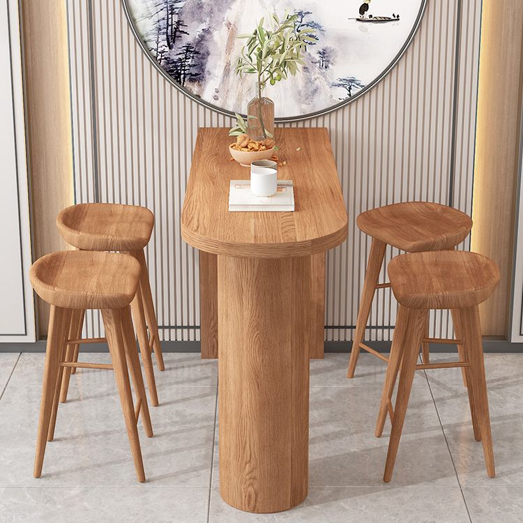 Solid Wood 1/2/3/5 Pieces Pub Dining Set Modern Indoor Table and Stool Set