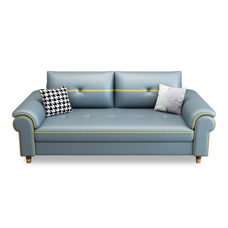 Faux Leather Modern Sofa 31.49"W Pillow Top Arm Sofa for Living Room