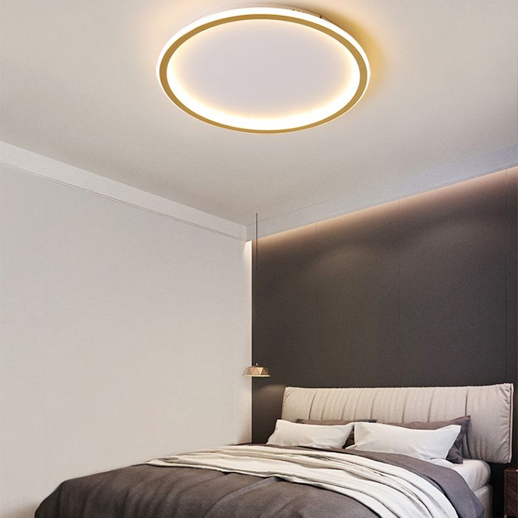 Modern Circolare Flush Light Metal e Acrylic Gold Led Surface Mount Massimale Luci per Living Room