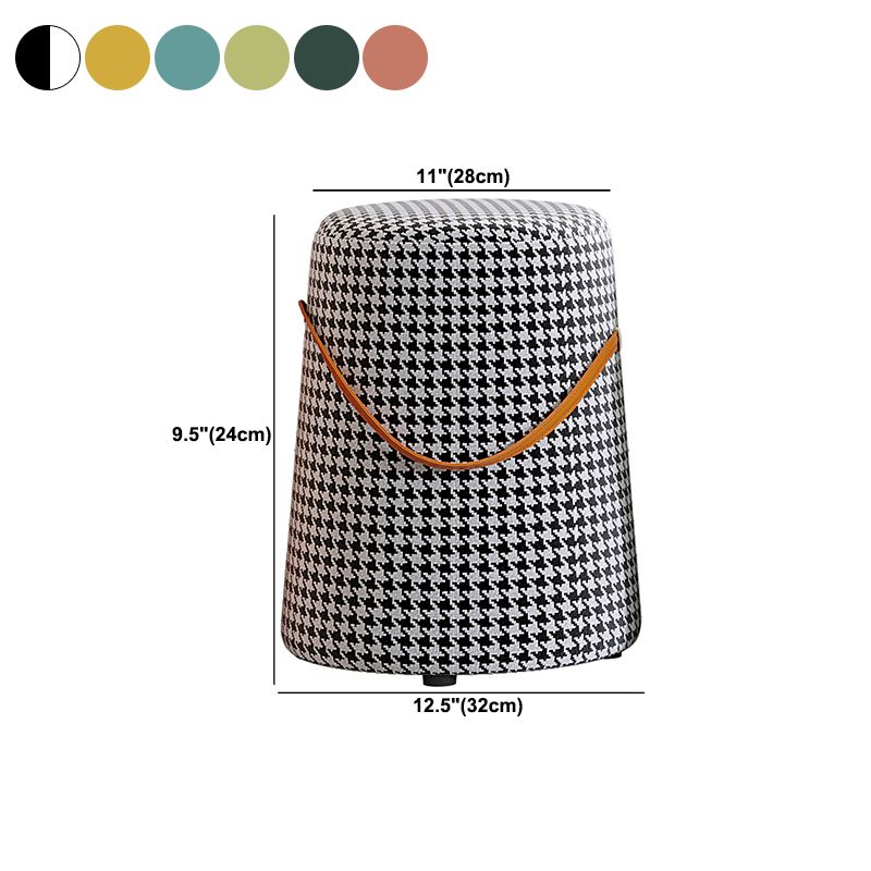 Upholstered Modern Pouf Ottoman Fabric Whole Colored Portable Round Ottoman