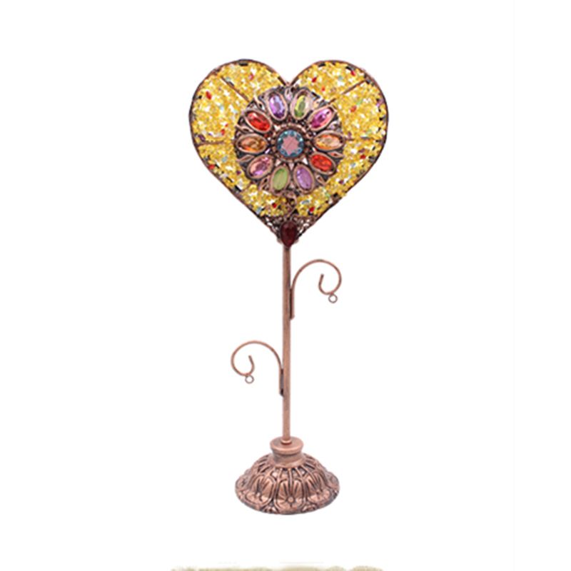 1 Lampe de table en forme de coeur légère Déco Déco Red / Jaune Metal Night-tands éclairage pour le salon