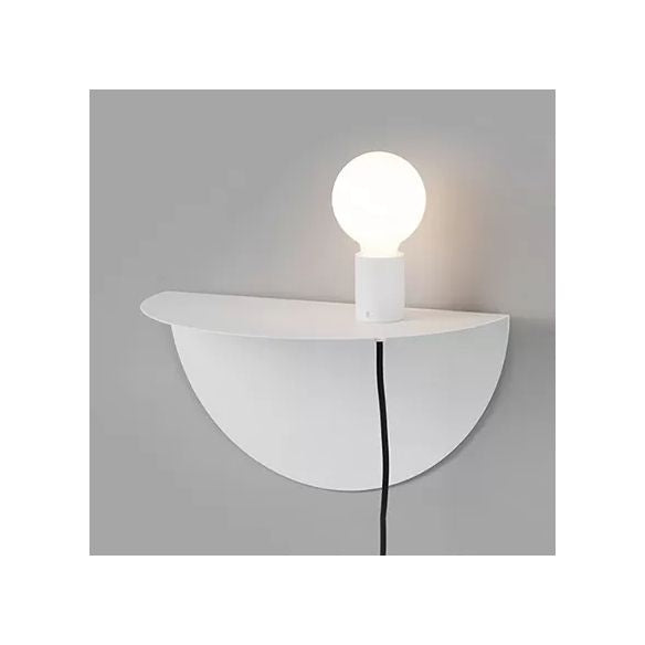 Open Bulb Kids Bedroom Wall Light with Half-Circle Metal 1 Light Nordic Style Sconce Light