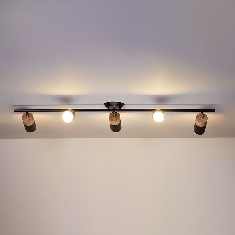 Cylindrique Shape Rail Ceiling Lamp Modern Aluminium Flush Mount for Clothing Store