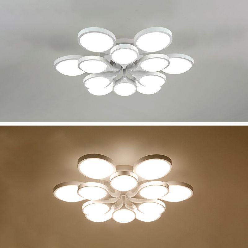 Minimalismo moderno Sputnik lámpara de techo acrílico sombra montaje empotrado luz para sala de estar