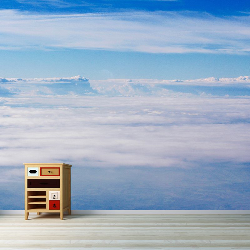 Photo Sky Mural Wallpaper for Sitting Room Decor in Blue, Made to Measure