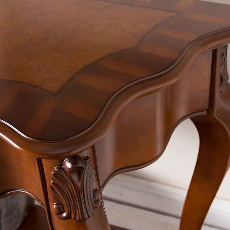 Victorian Brown Accent Table Free Form Console Sofa Table for Hall