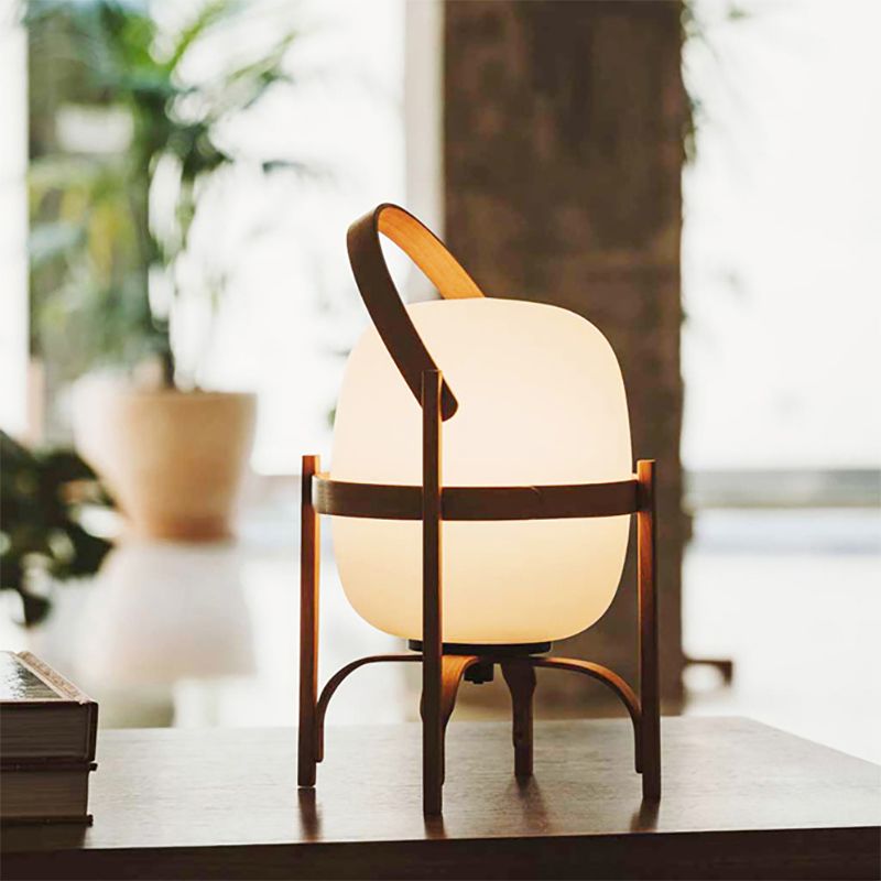Geometric Night Table Lamps Modern Style Glass 1 Light Table Lamp in White
