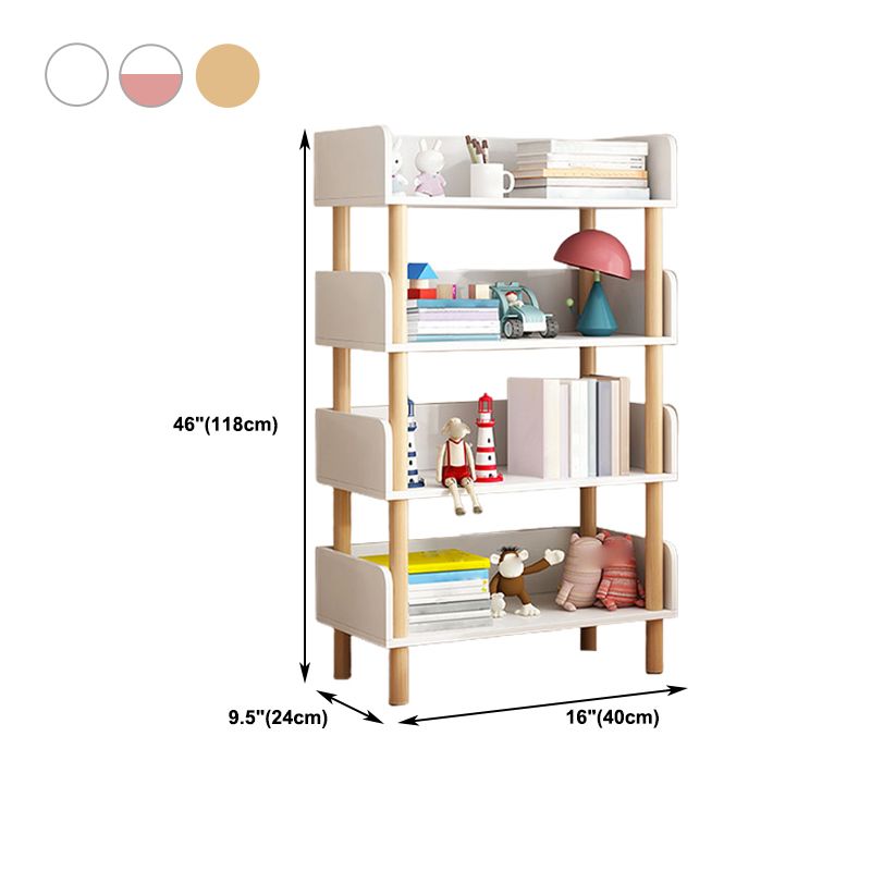 Open Back Modern Style Bookshelf Wood Bookcase for Study Room