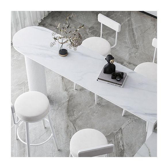 Stone Double Pedestal Counter Wine Table Modern Indoor Bar/Dinette Table