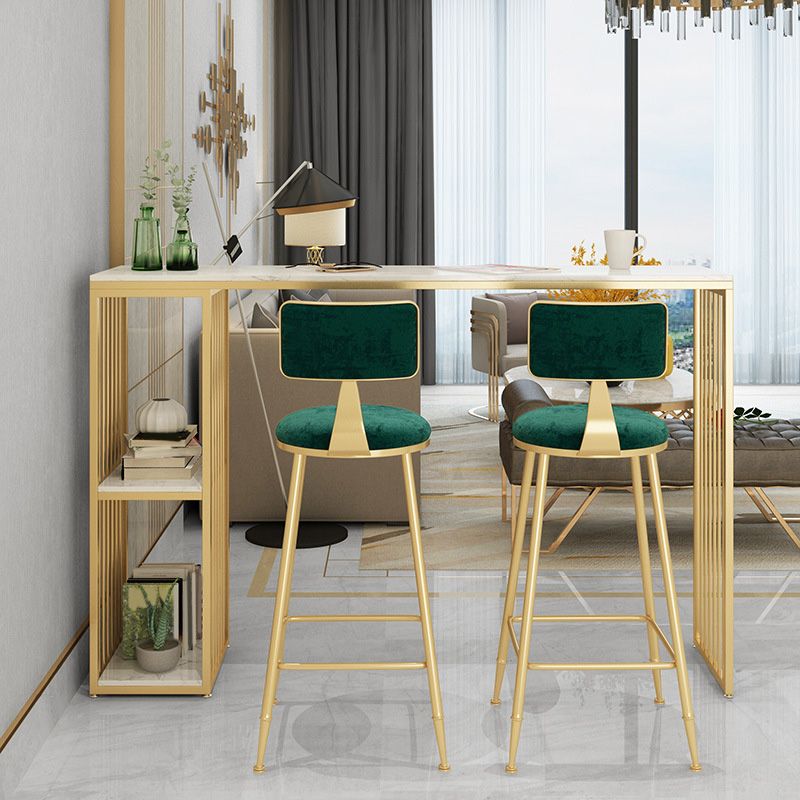 Modern Style Bar-height Table Gold Base Bar Table for Kitchen