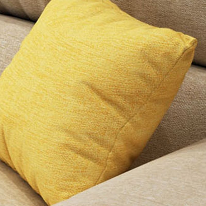 L-Shape Pillowed Back Cushions Sectional Faux Leather/Cottom Blend Sofa and Chaise