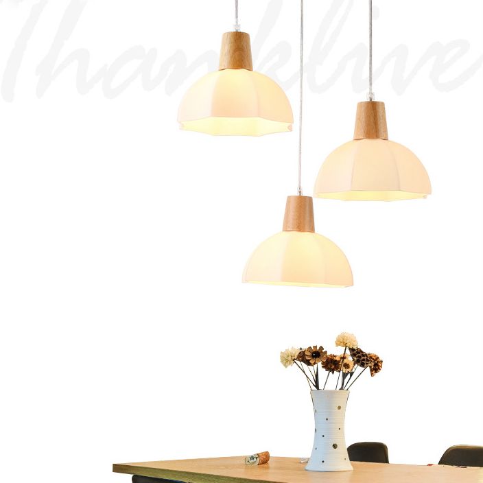 Noordse stijl cirkel hanglamp lamp armatuur houten eetkamer hanger plafondlicht