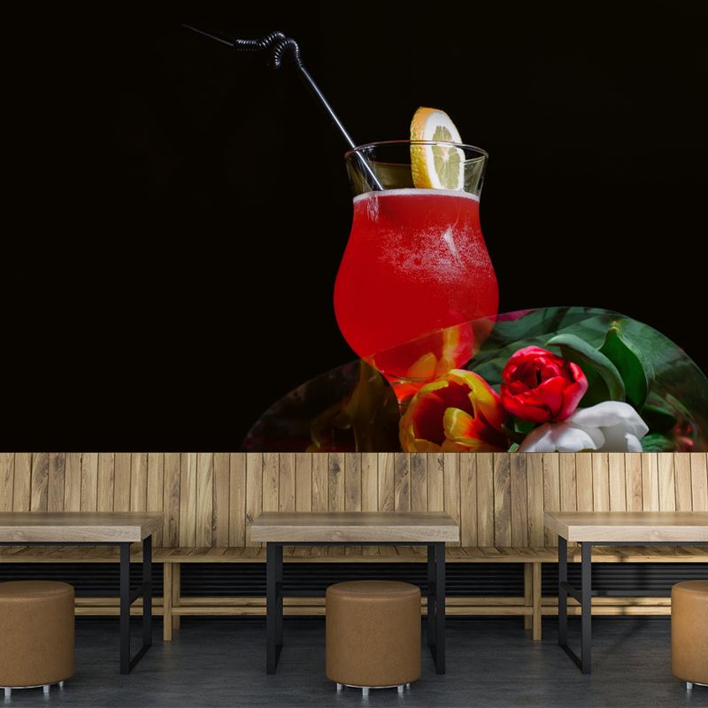 Cocktail Wall Mural Wallpaper for Bar, Made to Measure, Moisture Resistant