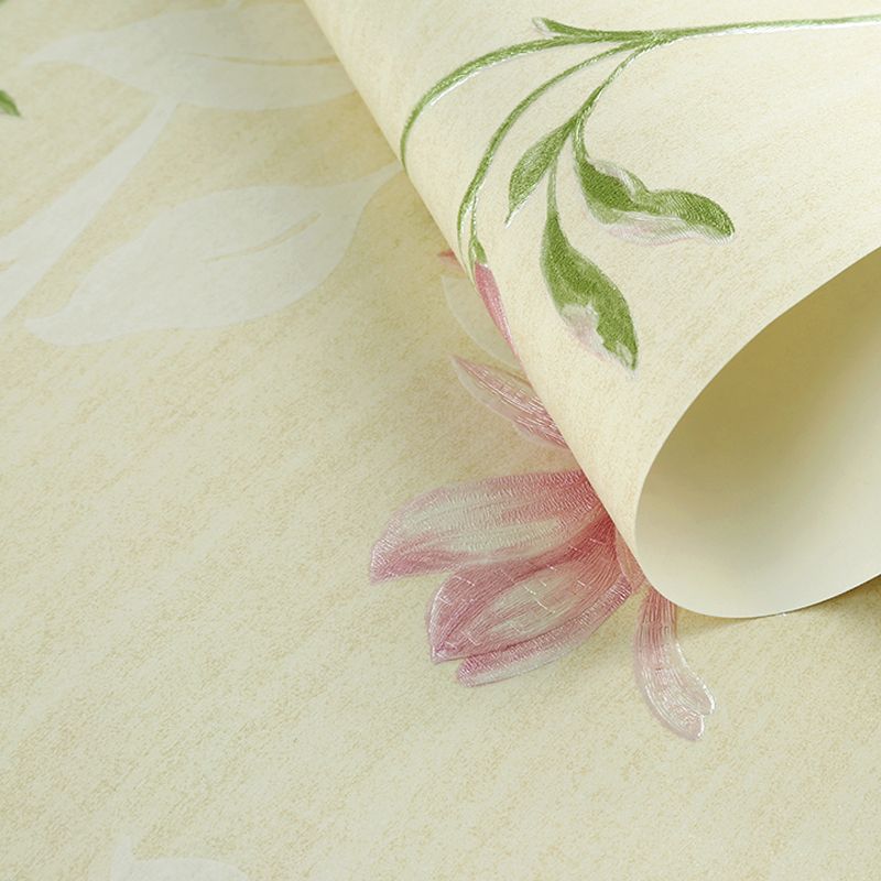 Papier peint Rust Lily Blossom pour mur d'accent 31' L x 20,5" W Décoration murale de couleur claire