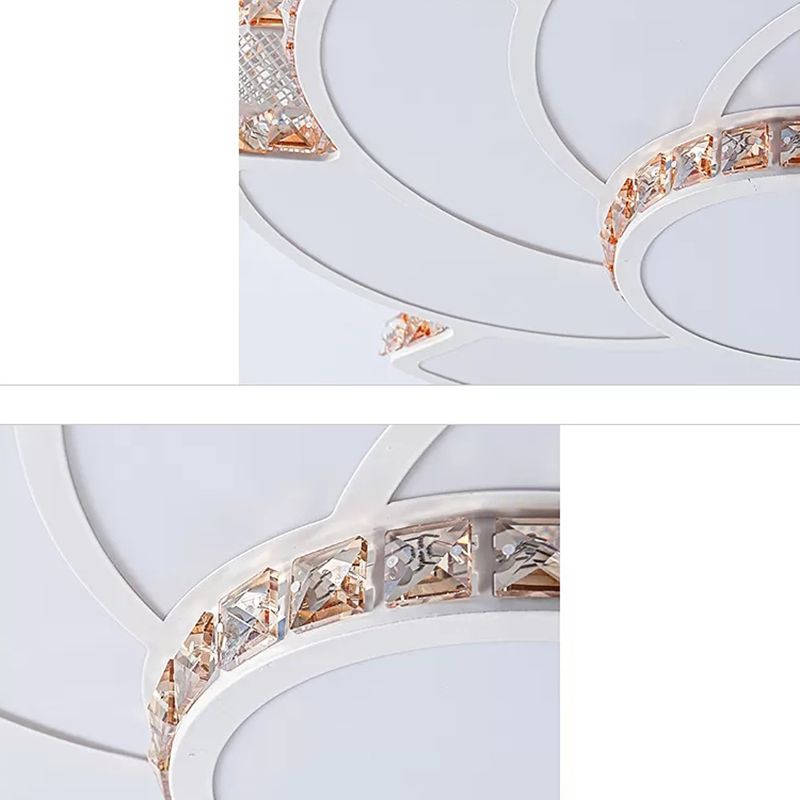 Kristall Blume Flush Halterung Deckenbefestigung Moderne LED Weiß Flush-Mount-Licht-Armatur