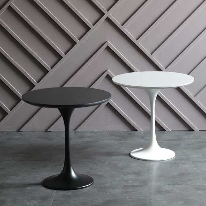 Pedestal redondo Mesa de comedor informal Mesa fija con madera maciza