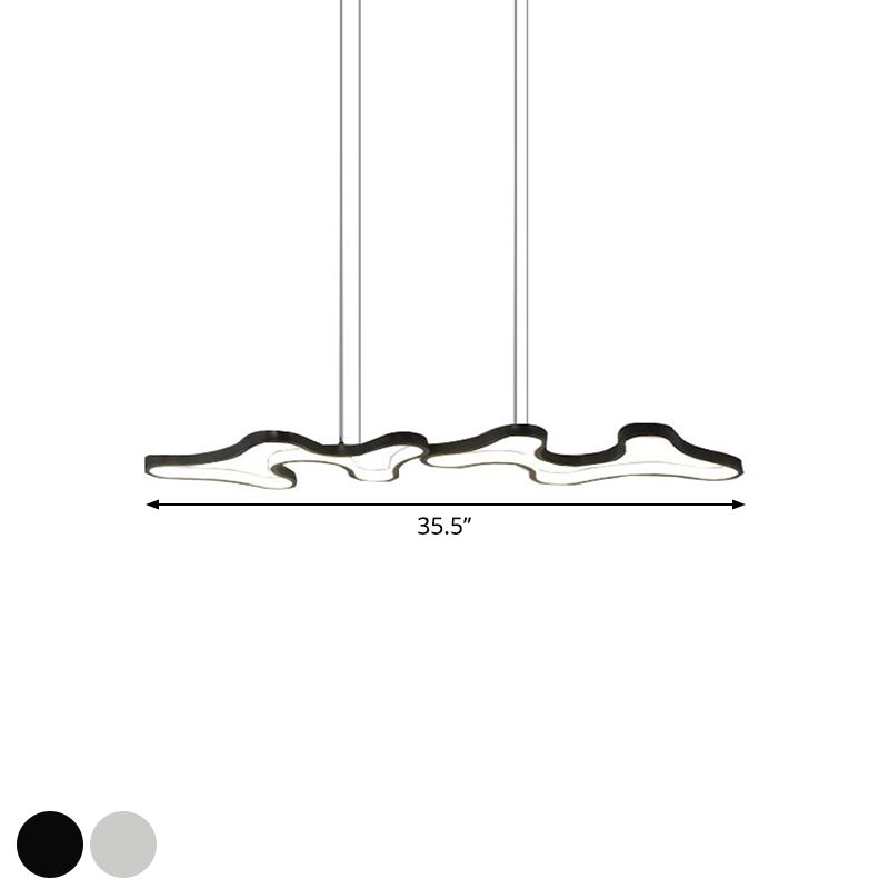 Cloud-Like Frame Metal Island Light Contemporary Black/White LED Pendant Lighting Fixture