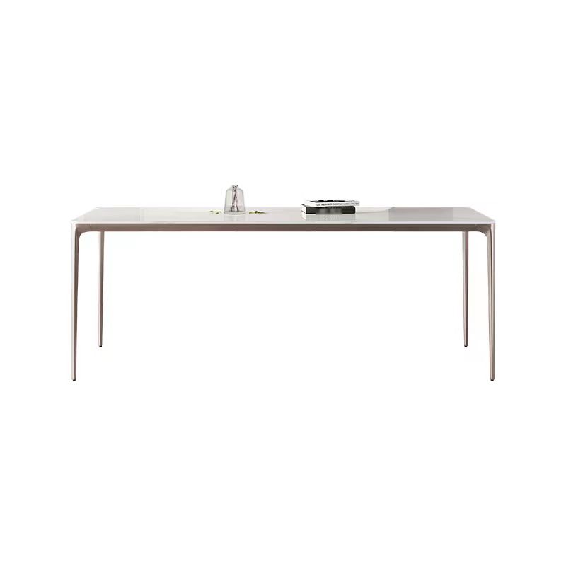 Modern Rectangle Dining Table Sintered Stone Table with 4 Legs