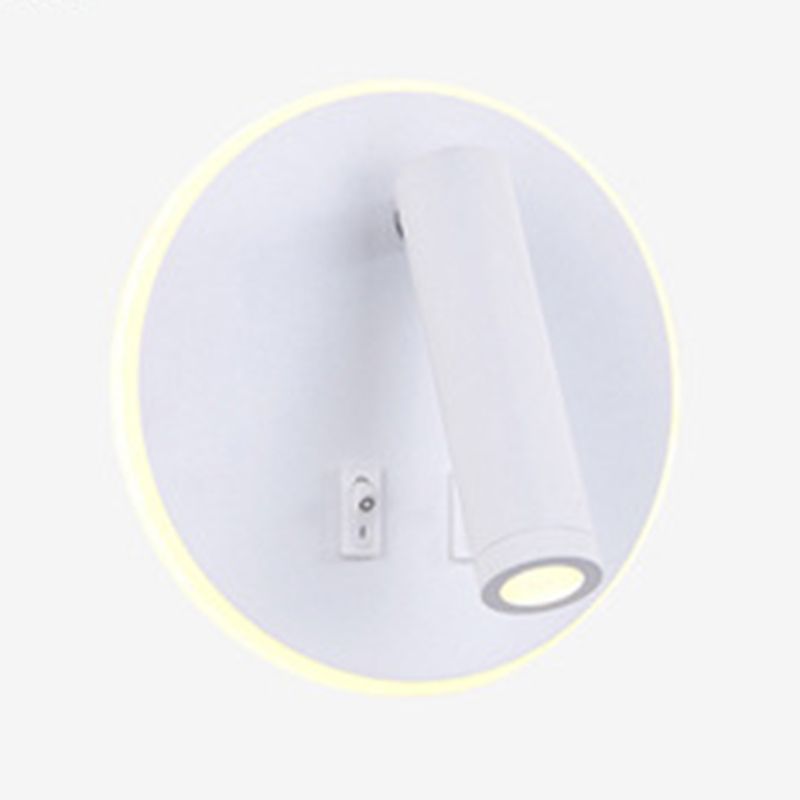 350° Rotatable LED Spotlight Wall Lamp Nordic Minimalism Bedside Reading Lamp with Backplane Night Light Design