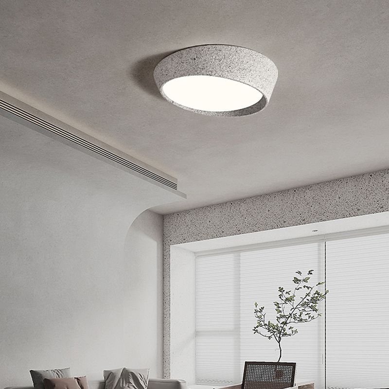 Distressed Finish Flush Mount Iron and Acrylic LED Industrial Ceiling Flush in Grey