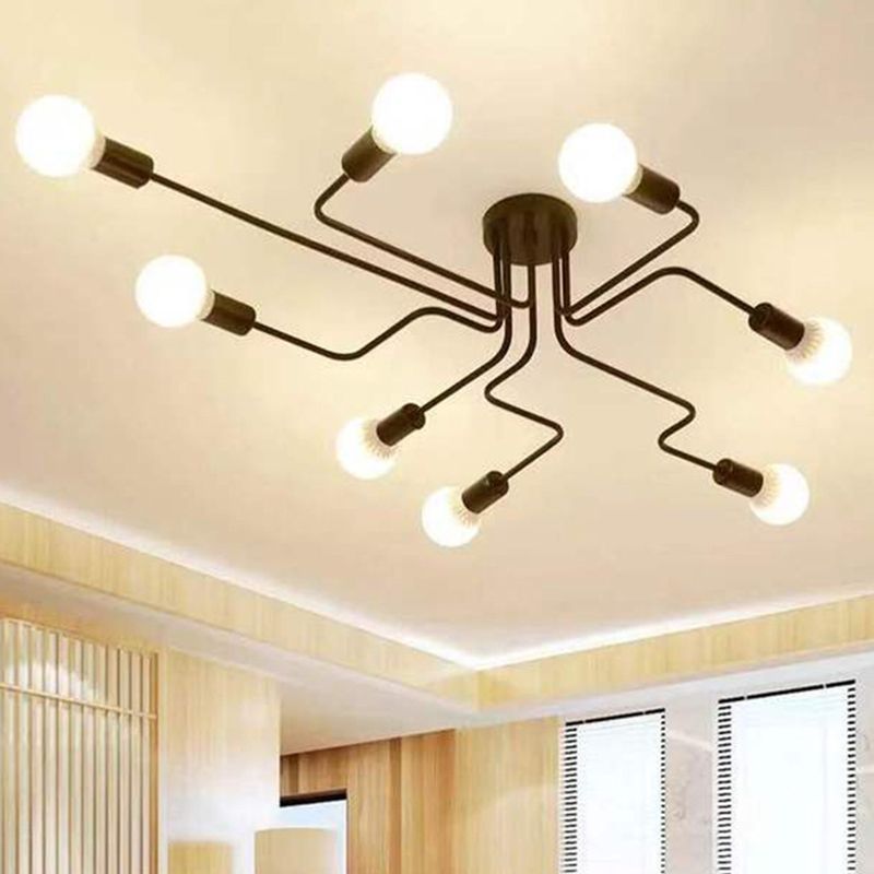 Metalen hanglamp in pistoolvorm, industriële stijl, hanglamp voor woonkamer in zwart