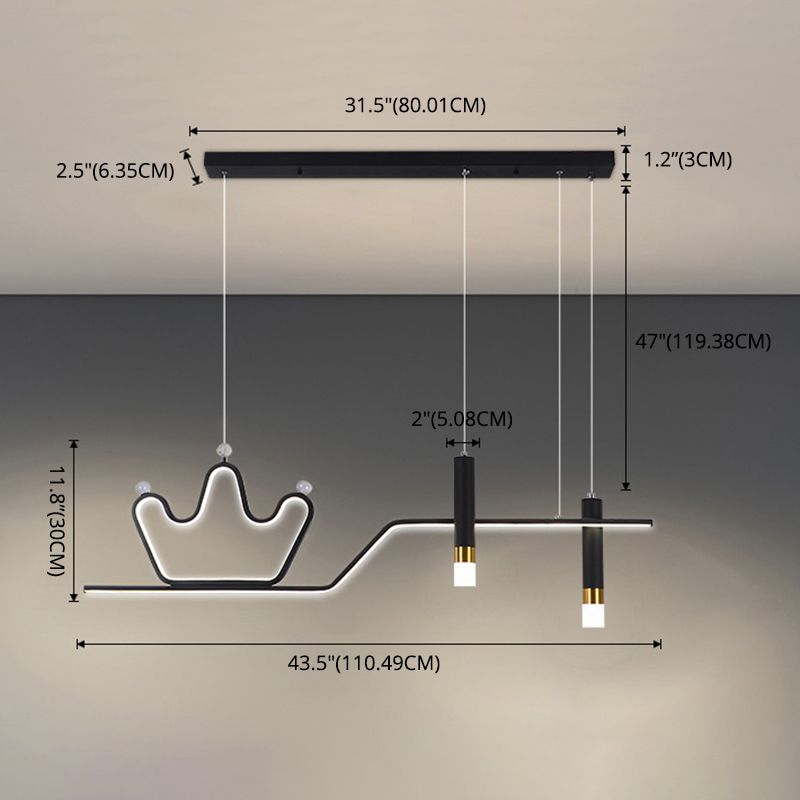 Linear New Modern Island Chandelier Lights LED Aluminum Hanging Ceiling Lights for Dining Room