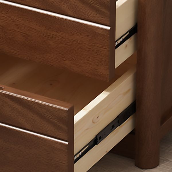 Contemporary Accent Table Nightstand Wood Storage Night Table with 2 Drawers