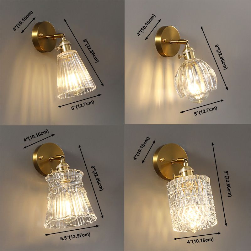 Minimalismo moderno Pronzo della parete della casa con ombra di vetro per camera da letto per bambini