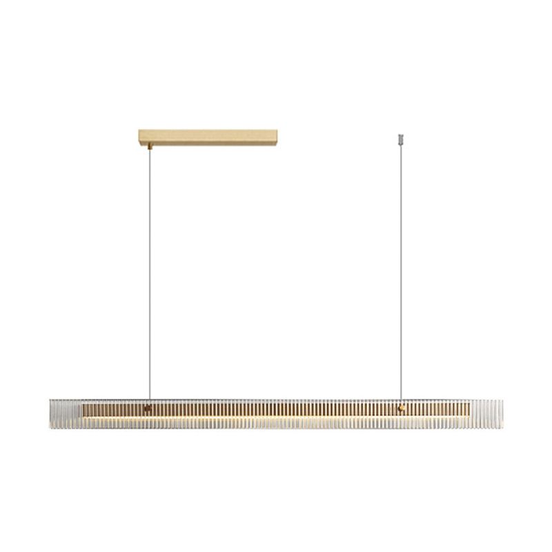 Aluminum Kitchen Island Fixture LED Bar Ceiling Pendant with Glass Shade