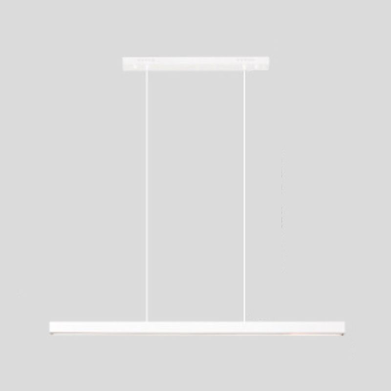 Modern Rectangle Island Lamps 1-Head Restaurant Pendant Light Fixtures with Acrylic Shade