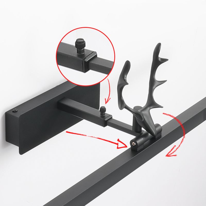 Linear Shape Metal Wall Sconce Modern Style 1- Light Mirror Wall Mounted Light in Black