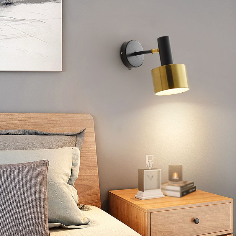 Moderner Stil Wandleuder Zylinderform 1 Lichtwandlicht mit Metall für Schlafzimmer
