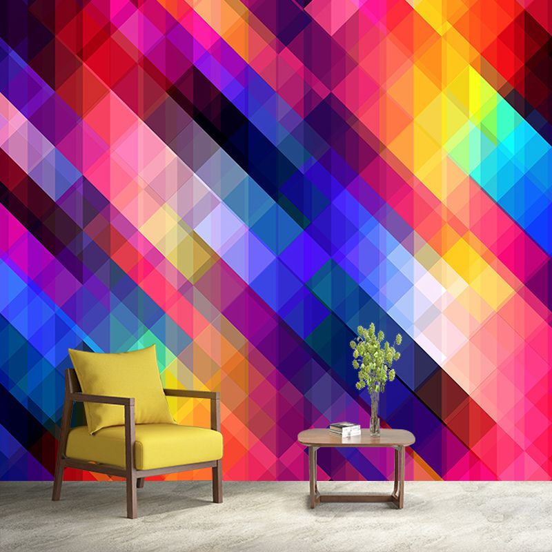 Contemporary Geometric Wallpaper Illustration Stain Resistant Wall Mural