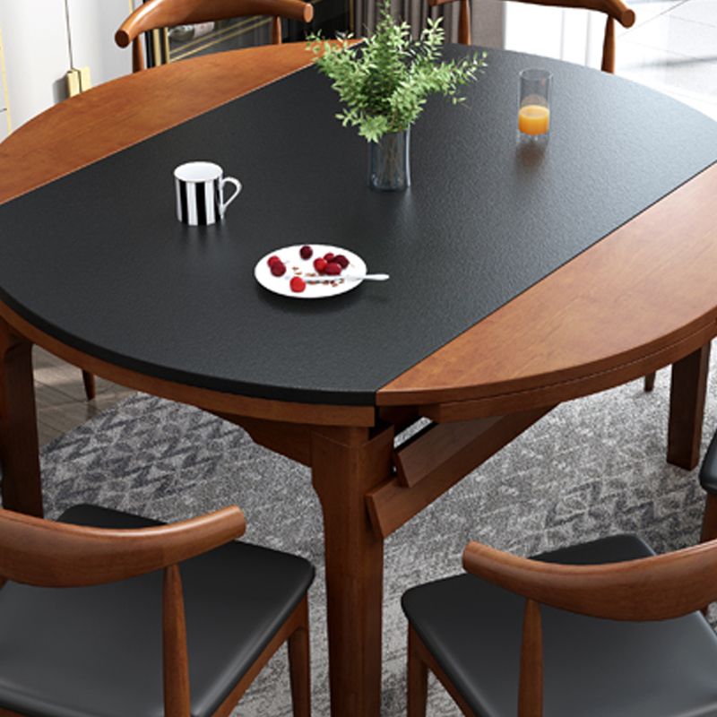 Modern Stone Scalable Dining Table Solid Wood Leg for Dining Room