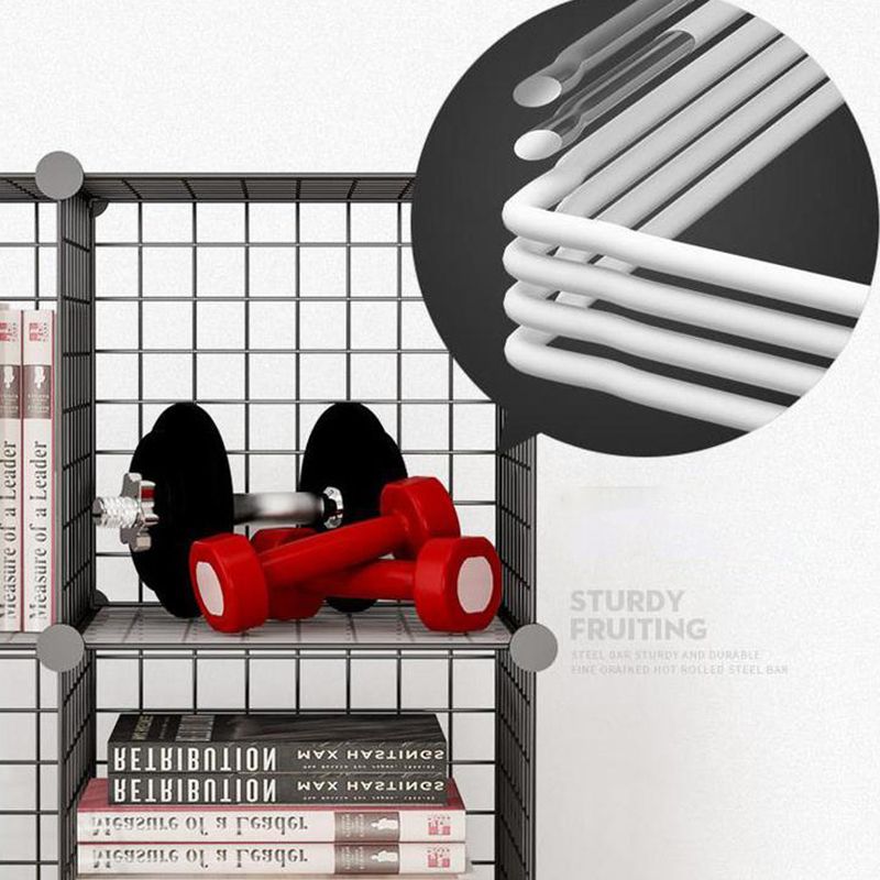 Contemporary Metal Bookcase Closed Back Bookshelf for Living Room