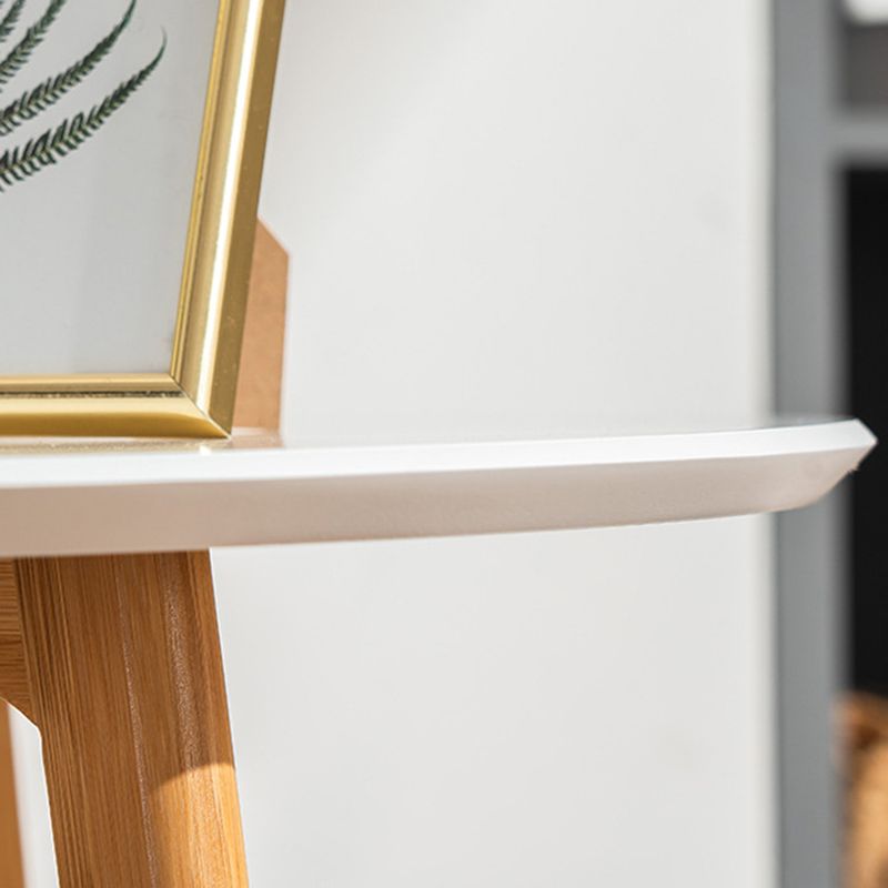 Contemporary End Table Wooden 3 Legs with Storage Double Tier Side Table