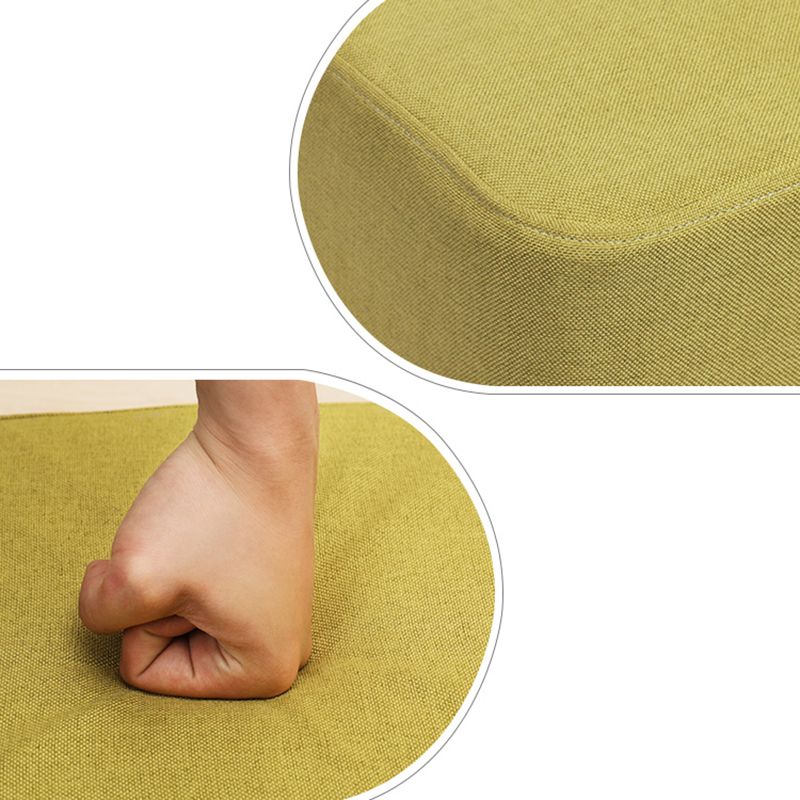 Contemporary Pouf Ottoman Fabric Upholstered Solid Color Square Ottoman