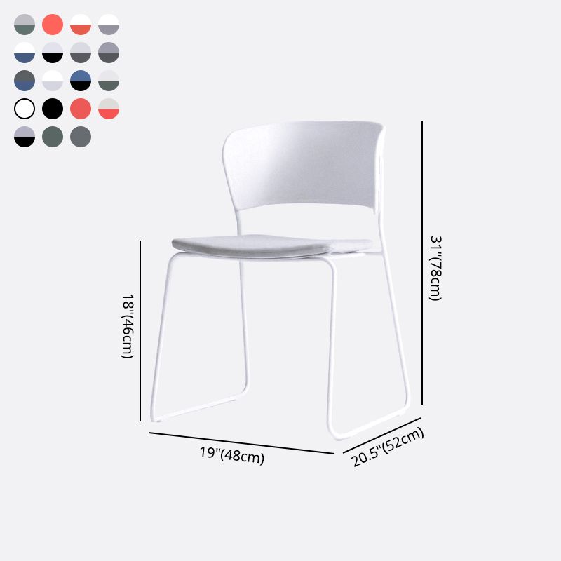 Matte Finish Industrial Dining Side Chair Open Back Plastic Dining Chair