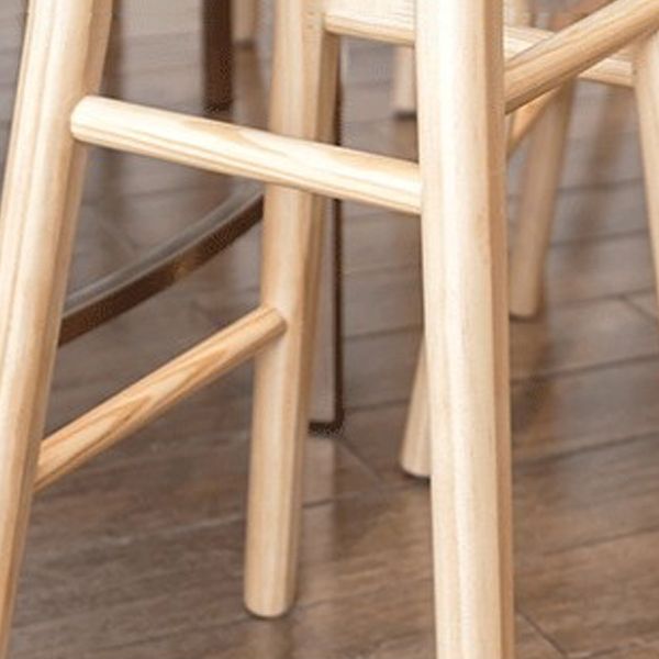 Solid Wood Armless Bar Chair Modern Backless Footrest Bar Stool