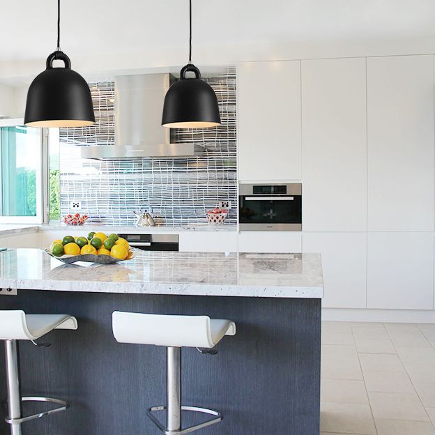 Nordic Style Macaroon Resin Hanging Light Hand-ringed Bells Shaped 1-light Suspension Lighting Fixture for Bedroom